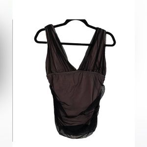 Heart Moon Star Vintage 90s Mesh Top | Color: Black/Tan